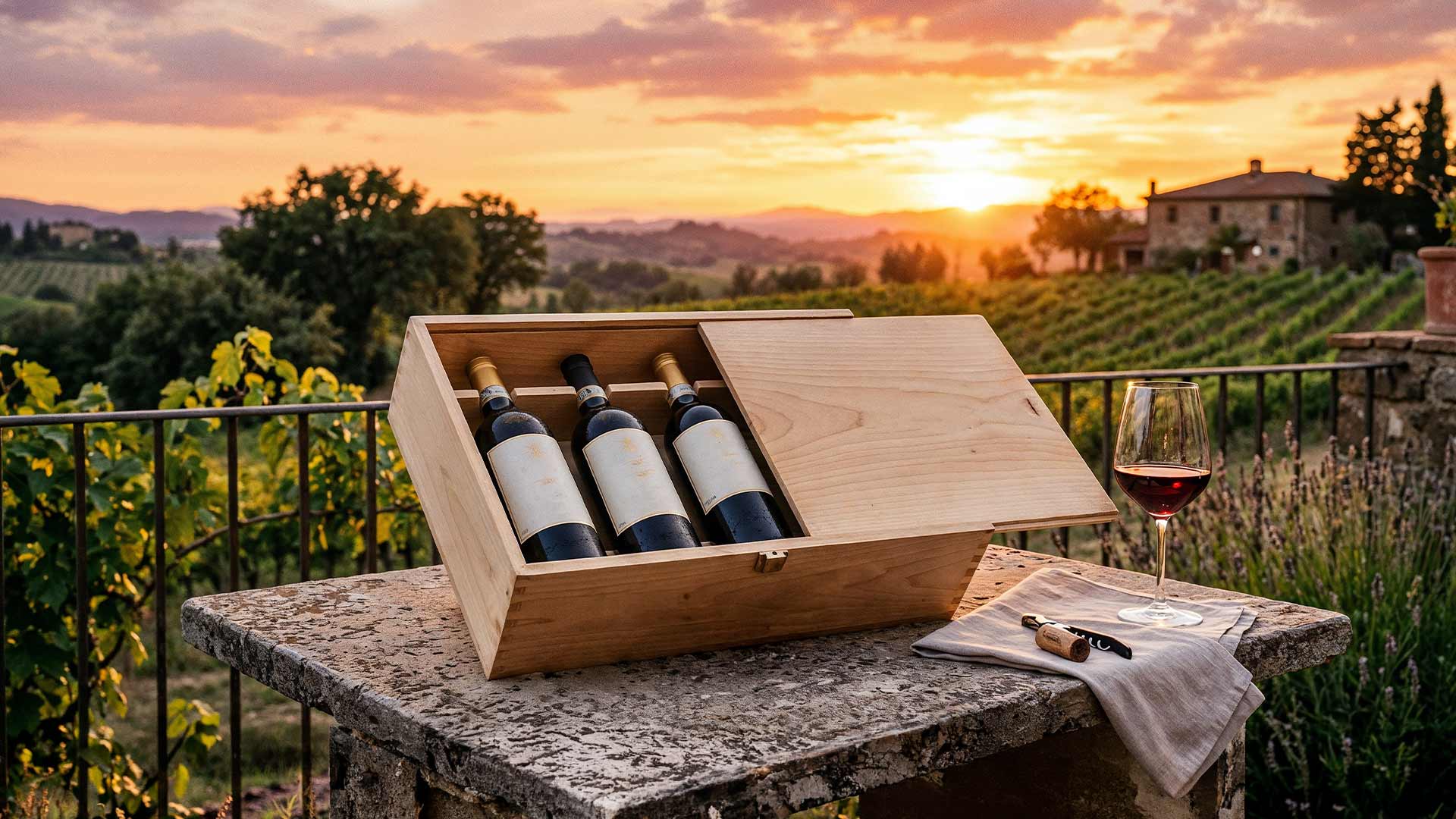 Panneaux pour emballages. Boîte en bois pour bouteilles 